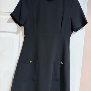 Zara Elegant Black Mini Dress with Pockets